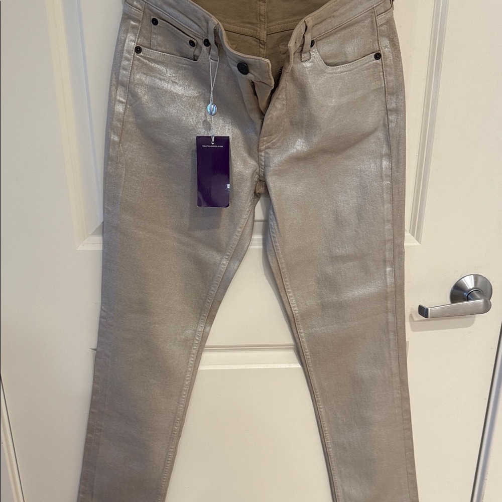 Ralph Lauren Purple Label Silver Straight Leg Jeans